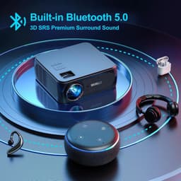 Wimius 8K Projector - 4K Full HD beamer - Bluetooth - Mini Beamer - 1080P - 8K Kwaliteit - Scherm - Projector - Thuisbioscoop - Inclusief Draagbare Tas - Zwart — thumbnail 5