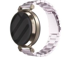 Strap-it Stalen schakel bandje 14mm - Roze metalen smartwatch bandje geschikt voor de Garmin Lily 2 (niet de eerste versie)