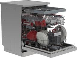 Sharp QWNA25F44BIEU - vrijstaande vaatwasser - energie label B - besteklade + topsproeier - 8 programma's - zilver met RVS deur — thumbnail 7