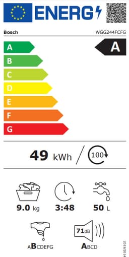 Bosch WGG244FCFG - Serie 6 - Wasmachine met stoom - 1400 rpm - Energielabel A - Iron Assist: vermindert kreukels tot 50% - Automatisch doseren - NL/FR Display — thumbnail 2