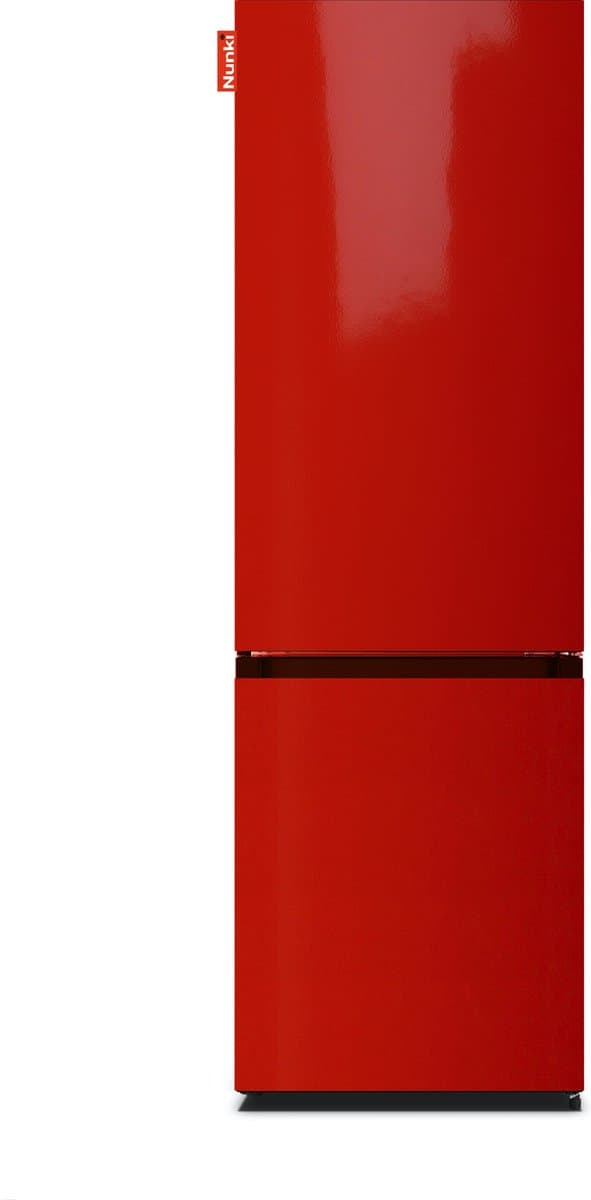 NUNKI LARGECOMBINF-FRED Combi Bottom Koelkast, D, 182+71l, Hot Rod Red Gloss Front — afbeelding 1