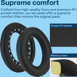 MMOBIEL Oorkussens voor Bose QuietComfort 35 (QC35) / Bose Quiet Comfort 35 II (QC35 II) Over-ear Hoofdtelefoon - Protein PU Koptelefoon Oorkussens - Hoofdtelefoon Earpads — thumbnail 3