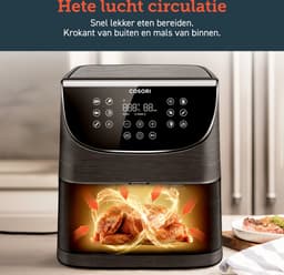 Cosori – Airfryer XL – 5.5L – 11 Programma’s – Inclusief Spiezenrek — thumbnail 12