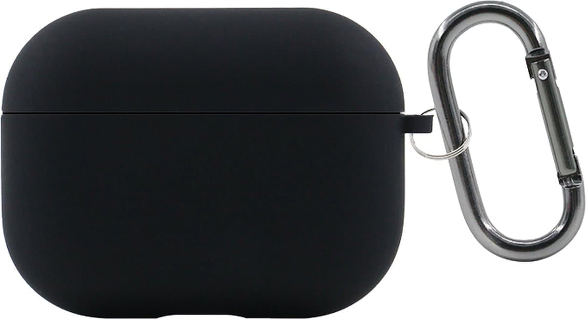 Siliconen Case voor Apple AirPods Pro en Pro 2 – Schokabsorberende Beschermhoes met Clip – Val- en Krasbestendig – Zacht Silicone Hoesje – Ondersteunt Draadloos Opladen – Perfecte Pasvorm – Stijlvol en Duurzaam – Zwart — afbeelding 1