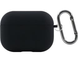 Siliconen Case voor Apple AirPods Pro en Pro 2 – Schokabsorberende Beschermhoes met Clip – Val- en Krasbestendig – Zacht Silicone Hoesje – Ondersteunt Draadloos Opladen – Perfecte Pasvorm – Stijlvol en Duurzaam – Zwart