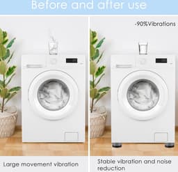 Waledano® Wasmachine Trillingsdempers - 4 Stuks - Schokdempers - Stapelbaar - Droger - Vaatwasser - Verhoger - Extra Dik Antislipvoeten — thumbnail 3