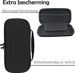 Hoes Geschikt voor Nintendo Switch OLED Case Hoesje Met Screenprotector - Bescherm Hoes Geschikt voor Nintendo Switch OLED Hoes Hard Cover - Zwart — thumbnail 3