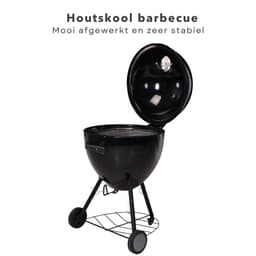 Luxe Houtskool BBQ - Houtskoolbarbecue - Barbecue - 48cm - Grill-oppervlak 44.5cm - Voorraadrek - Verrijdbaar - Ventilatierooster - Hoogte 93cm - Gewicht 8.4kg - Inclusief EBOOK — thumbnail 4