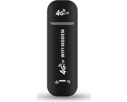 4G Dongle - voor Laptop en Computer - Internet Dongel - Wifi Router - WiFi Dongle - 4G Modem - Mifi Router - Wifi Buddy - Simkaart - USB - Wifi in de Auto - 150Mbps - Zwart