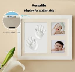 Baby Handafdruk Voetafdruk Herinnerings Kit - Baby Foto´s Fotolijstje voor Pasgeborenen - Babykamer Herinnering Kunst Kit Lijsten — thumbnail 5