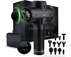 krachtige Massage Gun met 11 massagekoppen - Massage pistool met LED weergave & draagtas -schouders & nek