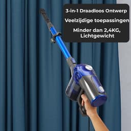 MKSS® Stofzuiger Zonder Zak - Steelstofzuiger Draadloos - Steelstofzuigers - Stofzuigers - Vacuum Cleaner - Grijs met Blauw — thumbnail 3
