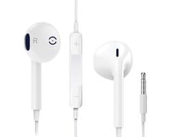 In-Ear Oordopjes met 3.5mm Jack - Oortjes met Draad en Microfoon voor Telefoon / Tablet / Laptop / Smartphone / GSM