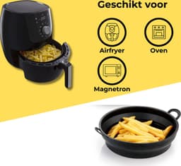 STRICX Siliconen Airfryer Ovenschaal 20 cm - Herbruikbaar en BPA-vrij - Universeel voor airfryer en oven - Snack Bakvorm - Hittebestendig Accessoire - Gezond frituren - Duurzaam inzetstuk voor heteluchtfriteuse - Gezond Frituren — thumbnail 3