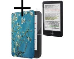 Hoes Geschikt voor Kobo Clara Colour Hoesje Bookcase Cover Book Case Hoes Sleepcover Met Screenprotector - Bloesem
