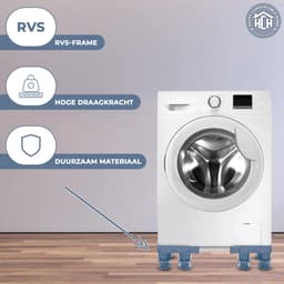 HCH Wasmachine Verhoger - 12 Poten - Anti Slip - Tot 300 KG Draagkracht - Verstelbaar - Wasmachine Opbouwmeubel - Witgoed Verhoging - Geschikt voor Wasmachine, Droger, Koelkast, Diepvries en Fornuis - Grijs — thumbnail 2