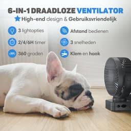 Vulpes Goods® Tech - Mini USB Ventilator PRO - Oplaadbare Tafelventilator - Stille Mini Fan met Afstandsbediening - Handventilator - Klein, Stil & Geruisloos - 3 Snelheden & Verlichting - 12000 mAh & Powerbank functie - Premium Zwart — thumbnail 2