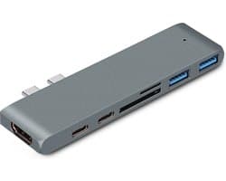 Macbook Pro/Air Docking Station met HDMI 4K - USB-C Hub met 4K HDMI, USB 3.0 en SD Kaartlezer - Docking Station - 7 in 1