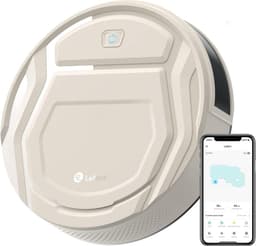 2-in-1 Robotstofzuiger met Laadstation - Met Dweilfunctie (Excl. Dweilaccessoires) - 3.0 Technologie - 120 min. - Robotstofzuigers - Dweilrobot - Huisdieren - Stofzuiger - Spraakbesturing & App - Beige — thumbnail 1