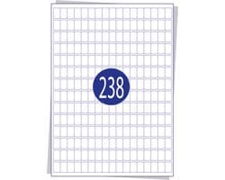 200 A4 Stickervellen - Hoge Kwaliteit Barcode Etiketten - Geschikt voor Alle Printers (12x18 mm, 238 st/pag, 100 pag/pak)