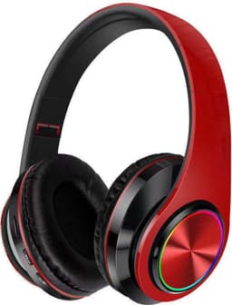 Pro Care Excellent Quality® Headset met Microfoon LED verlichting - Headset Draadloos - Bluetooth - Active Noise Reduction - SD card mogelijkheid - Kleur Rood Zwart — thumbnail 1