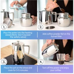 Espressomaker VeoHome 300ml RVS - Percolator inductie - Moka pot 5 kops - Robuuste, Compatibel met Alle Kookplaten — thumbnail 3