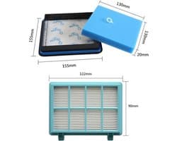 Filter set geschikt voor Philips PowerPro Compact - Power Pro Active - City filterset FC8010/02 FC8010/01 HEPA allergie