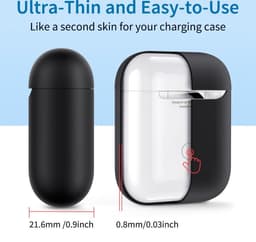 Hoesje / case / beschermhoesje geschikt voor Apple Airpods (gen. 1 &2) - ESR - Zeer mooi ontworpen hoesje,  kwalitatief – Breeze–  geschikt voor draadloos opladen & met led indicator opening – Zwart — thumbnail 4