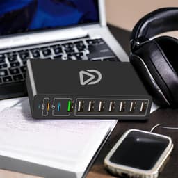 USB snellaadstation 10 poorten| 100 Watt Snellader | USB-10-100W | 8x USB-A 2x USB-C — thumbnail 1
