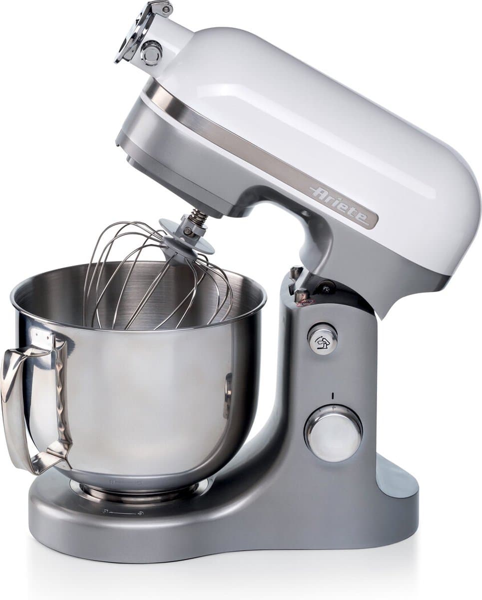 Ariete 1589/01 Moderna Keukenmachine - 1600 Watt - 11 snelheden - 5.5 liter - incl 3 accessoires - RVS - Wit — afbeelding 1