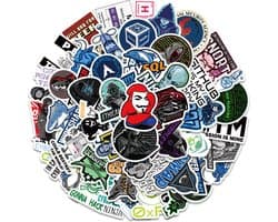 Hacker Stickers 50 Stuks - Luxe Stickers - Skateboard Stikers - Laptop Stickers - Stickers Kinderen - Stickers Volwassenen - Stickervellen - Plakstickers - Stickers Koffers - Bullet Journal