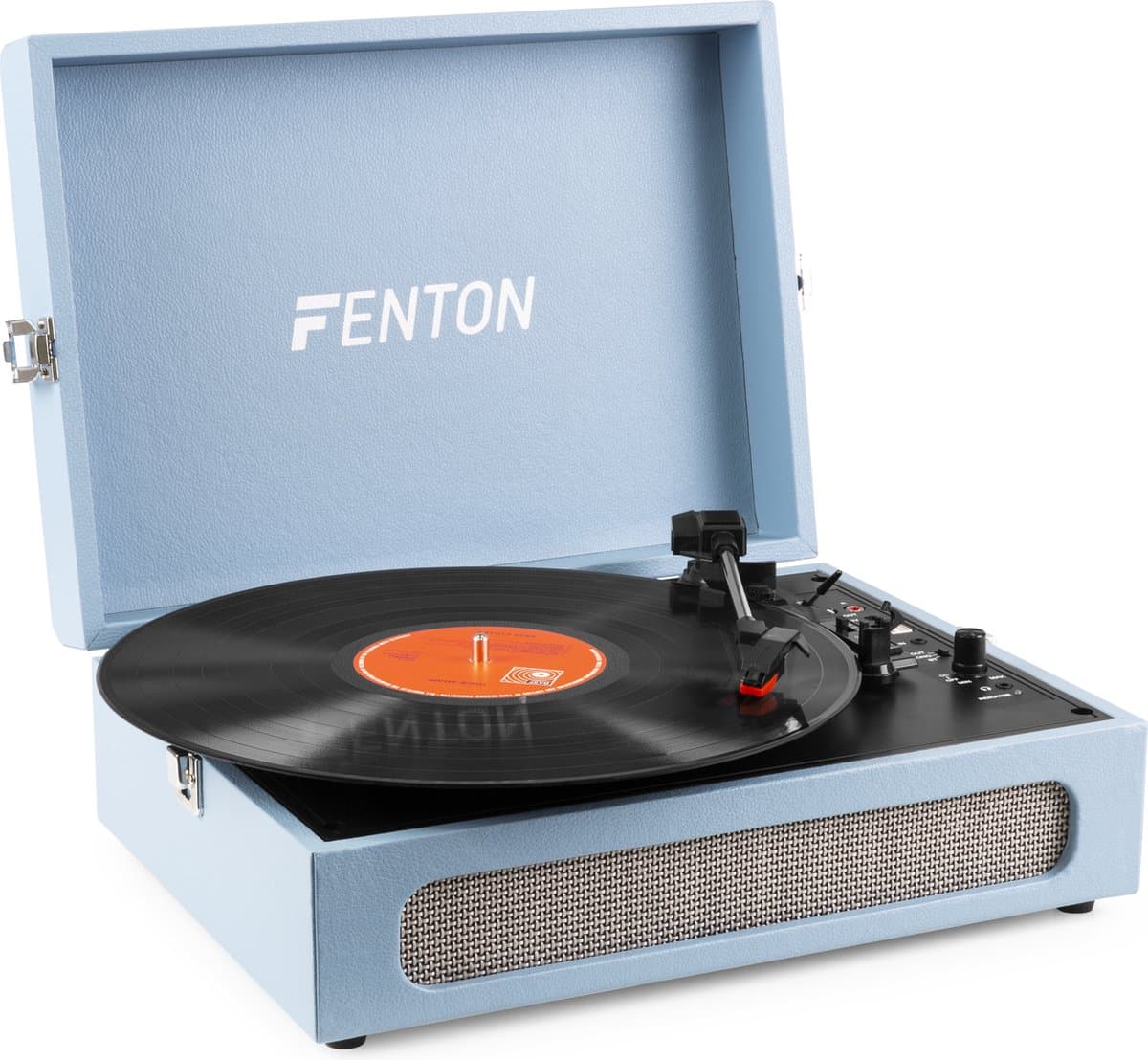 Retro Platenspeler Bluetooth in & out - Fenton RP118 - Model 2025 - Geschikt voor alle platen - Ingebouwde speakers - Blauw — afbeelding 1