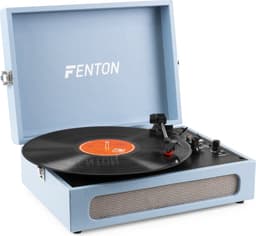 Retro Platenspeler Bluetooth in & out - Fenton RP118 - Model 2025 - Geschikt voor alle platen - Ingebouwde speakers - Blauw — thumbnail 1