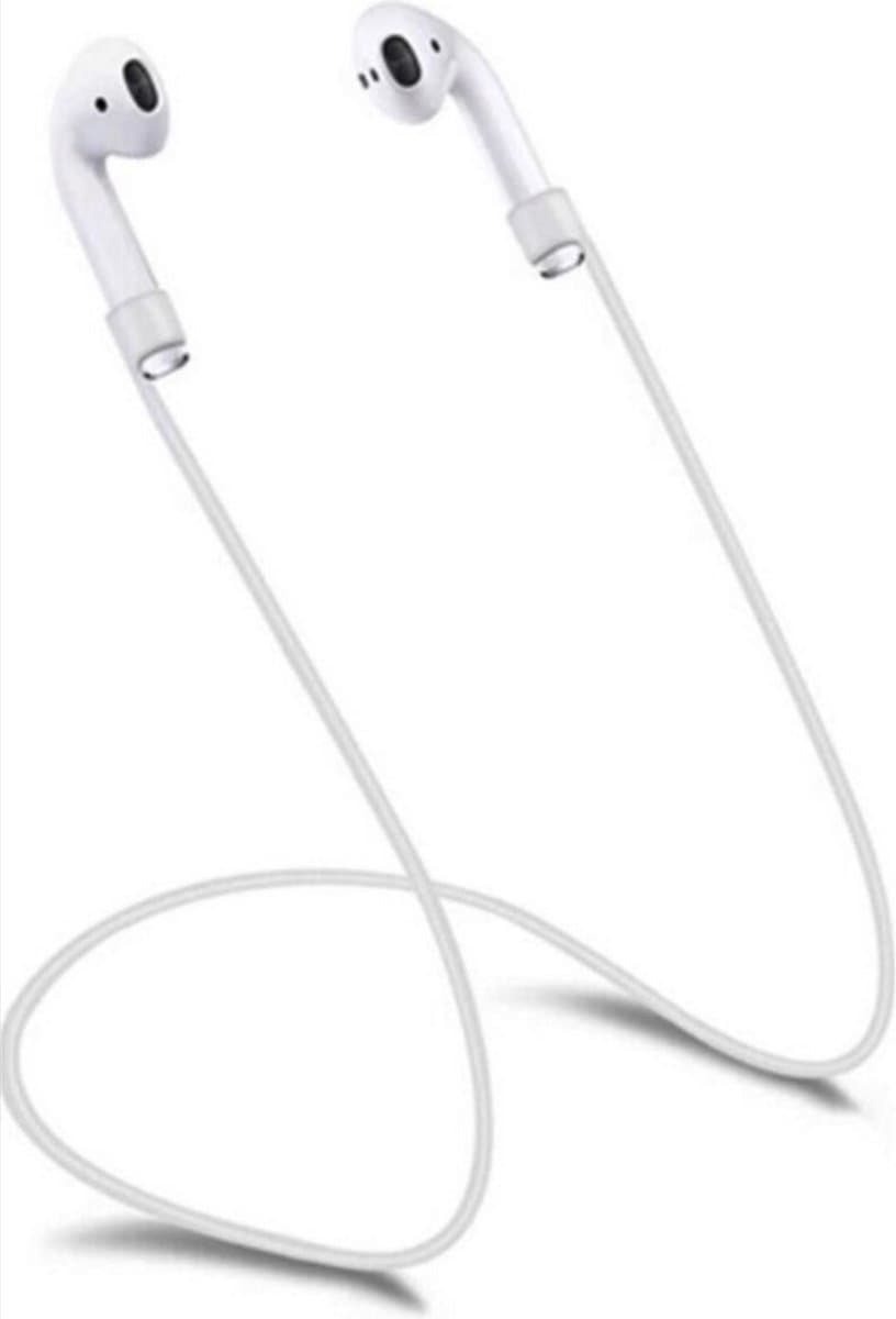 *** Anti Verlies Geschikt voor Apple AirPods - Anti-verlies - Aitpods strap - Koord van siliconen voor je Airpods - Wit - van Heble® *** — afbeelding 1
