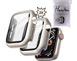 Huntex Screenprotector Geschikt Voor Apple Watch 4 / 5 / 6 en SE 40mm - 2 Stuks - Silver / Starlight