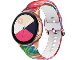 Strap-it Smartwatch bandje 20mm - siliconen bandje Colourful print geschikt voor Samsung Watch 3 41mm / Watch 42mm / Watch Active (2) / Watch FE 40 & 44mm / Galaxy Watch 4 (Classic) / Watch 5 (Pro) / Watch 6 (Classic) / Watch 7 (40 & 44mm)