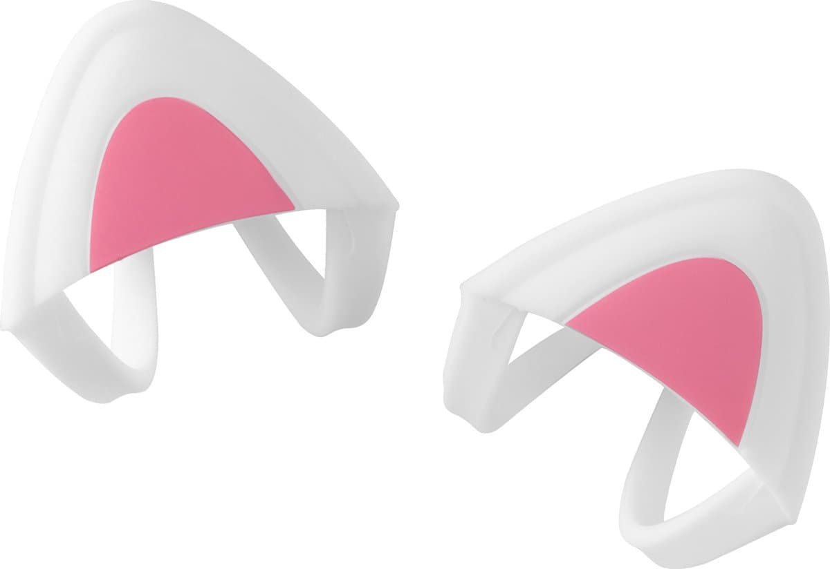 kwmobile 2x kattenoortjes voor koptelefoon - Kattenoren geschikt voor Overear Headphone van 2,5-3,8 cm breed - Van silicone - In wit / roze — afbeelding 1