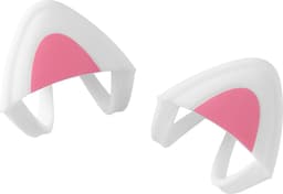 kwmobile 2x kattenoortjes voor koptelefoon - Kattenoren geschikt voor Overear Headphone van 2,5-3,8 cm breed - Van silicone - In wit / roze — thumbnail 1