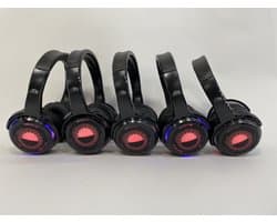 Silent Disco Starterspakket 5 - met 5 oplaadbare koptelefoons (SDH41), 1 zender en oplaadkabels