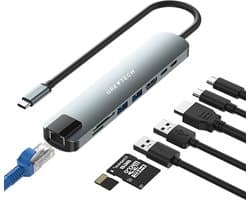 GREYTECH USB C Docking Station 8 in 1 - met HDMI 4K, Ethernet RJ45, USB-C opladen 100w en meer - Spacegrey