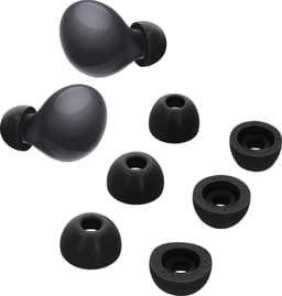 kwmobile 6x cover voor oordopjes - geschikt voor Samsung Galaxy Buds 2 - Van memory foam in zwart - Maat S, M en L — thumbnail 1