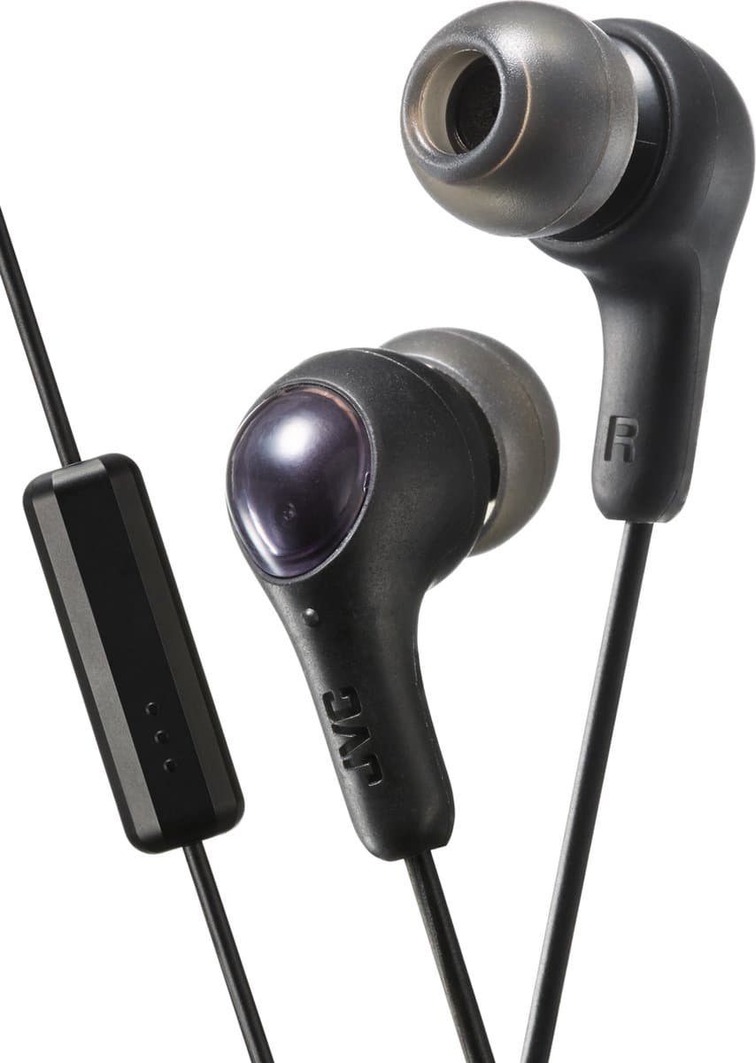 JVC HA FX7-M "Gumy Plus" oordopjes met afstandsbediening en microfoon - Zwart — afbeelding 1