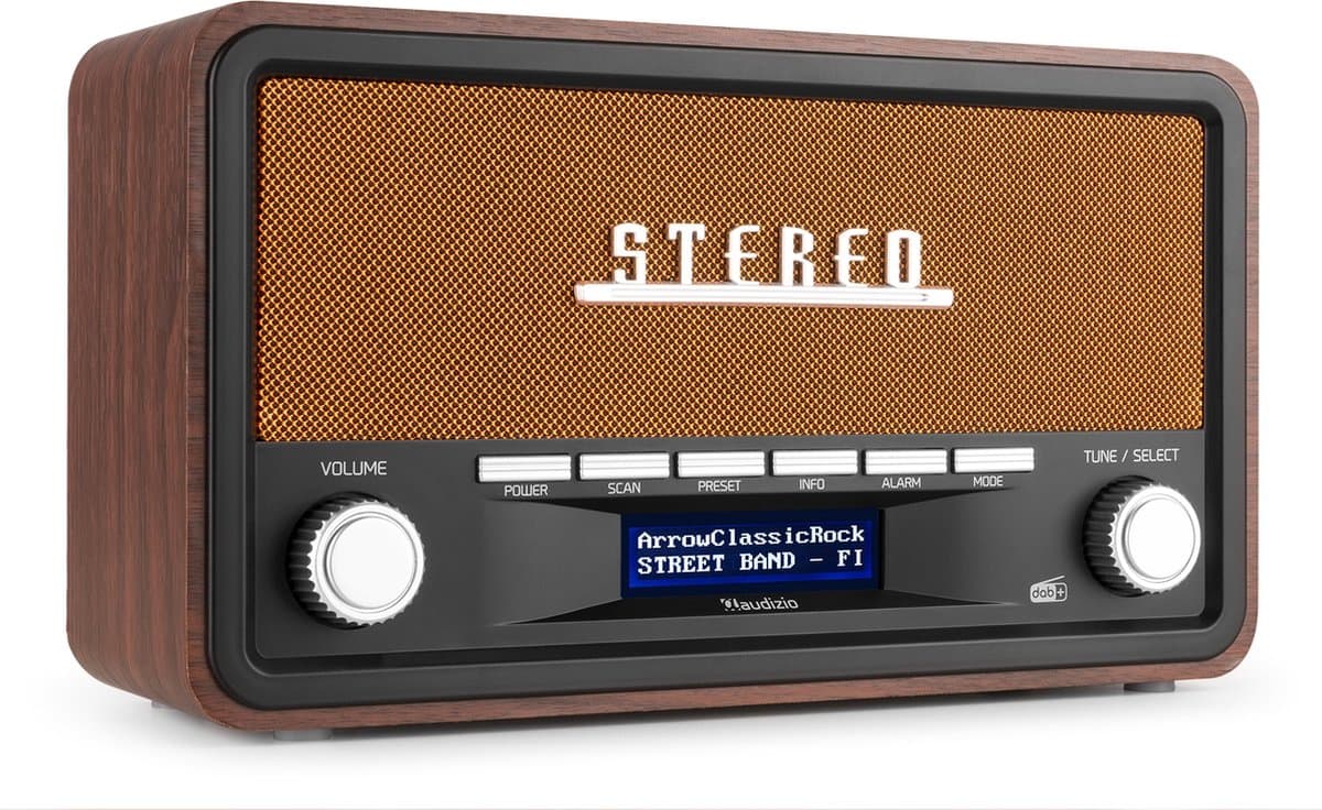 DAB radio met Bluetooth model 2025 - Retro radio - DAB+ / FM - Op batterijen en netstroom - Audizio Foggia — afbeelding 1