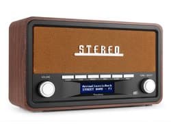 DAB radio met Bluetooth model 2025 - Retro radio - DAB+ / FM - Op batterijen en netstroom - Audizio Foggia