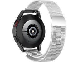 By Qubix - Geschikt voor Garmin bandje - Milanese bandje - Zilver - Geschikt voor Garmin Vivoactive 6 / Vivoactive 5 / Vivoactive 3 - Smartwatch bandje 20mm