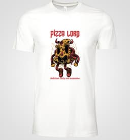 Shirt - Pizza lord - Wurban Wear | Grappig shirt | Dieet | Unisex tshirt | Fast food | Airfryer | Sport | Verwenpakket | Wit & Zwart — thumbnail 4
