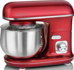 Bomann KM 6010 CB - Keukenmachine - 1100 W - 5L - Rood, Roestvrijstaal kneedmachine — thumbnail 1