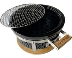 WOLFF BBQ |Keramische tafel barbecue |Rond model met lucht inlaad |Buitenhuis gebruik