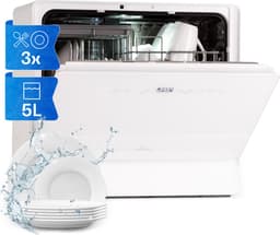 Klarstein Vaatwasser Mini voor 5 Couvert, Stille Kleine Vaatwasser met 7 Programma’s, Kleine Tafelvaatwasser voor Thuis, Kantoor en Camping, Mini Vaatwasser met Wateraansluiting - Vaatwasmachine Afwasmachine Mini-Vaatwasser - 8L - Touch Vrijstaand — thumbnail 1