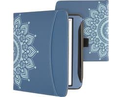 kwmobile flip cover geschikt voor Pocketbook Era / Era Color - Hoes met handgreep en voorvak voor e-reader - Book case in blauw - Opkomende Zon design